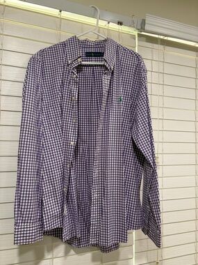 Ralph Lauren Purple Gingham Button-Down Shirt